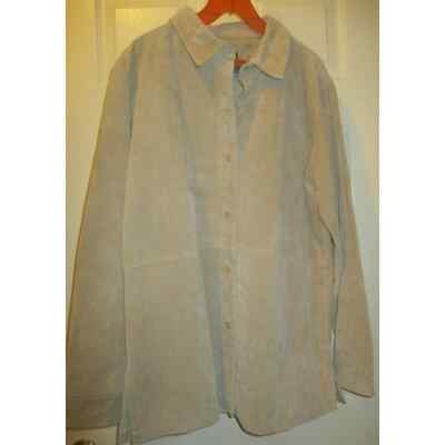 Dialogue womens 29 1/2'' long tan leather coat size medium lined warm coat