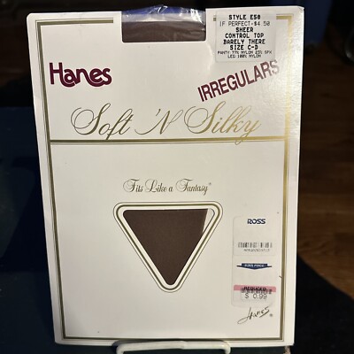 Vintage Hanes Soft N Silky Sheer Pantyhose  Irregulars Size CD Barely There NOS