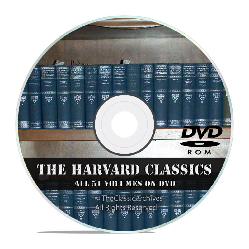 The Harvard Classics, All 51 Volumes, In Pdf + Dvju, Vintage Novels On Dvd V42