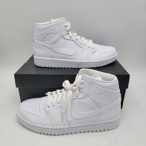 靴 Nike Air Jordan 1 Mid \"Triple White\" NIKE AIR JORDAN 1 MID 