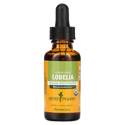 Herb Pharm Lobelia 1 жидкая унция 30 мл Без глютена, органический