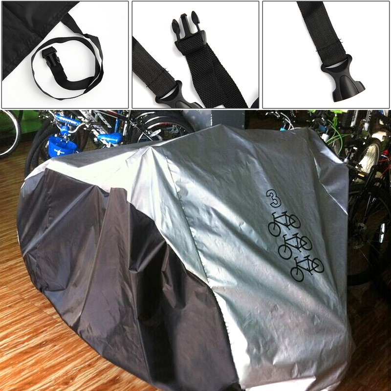 Fahrrad Garage Abdeckung für 3 Fahrräder Abdeckplane Fahrradabdeckung Silber