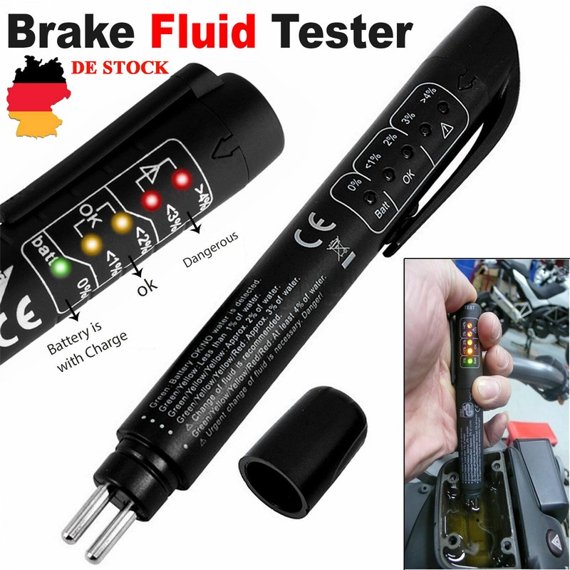 DE 5LED Bremsflüssigkeitstester Bremsflüssigkeitsprüfer Tester Prüfgerät Pen KFZ