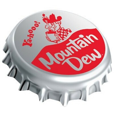 Mountain Dew Historic Bottle Cap Embossed Tin Sign 17x15 NEW
