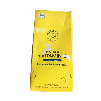 Beekeeper's Naturals Propolis + Vitamin C  Liposomal Delivery 12 ct Exp: 10/2025