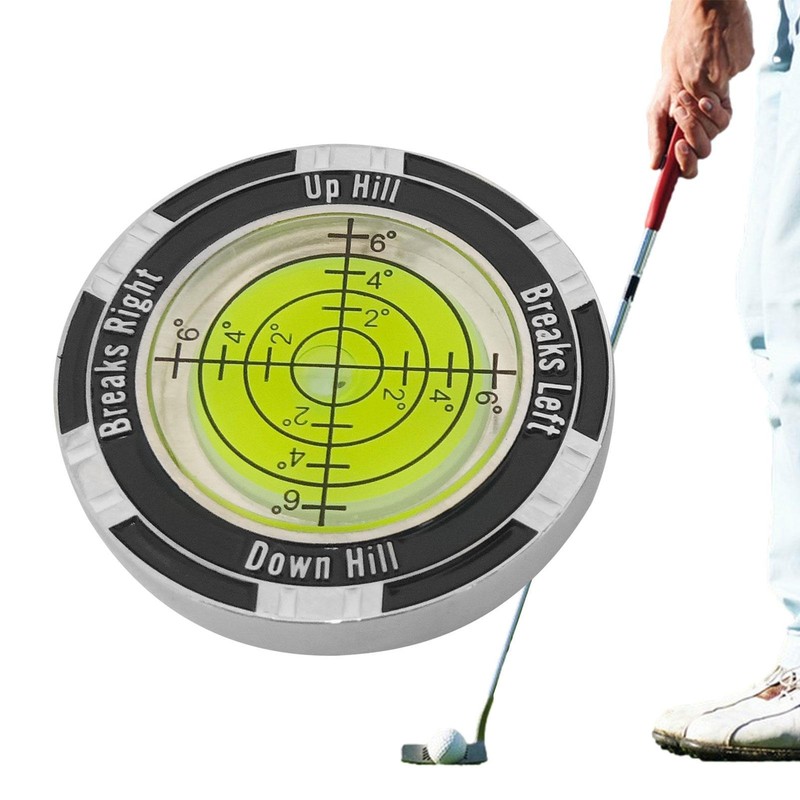 1* Golf Green Reader Pro Putt Golf Ball Marker Round Bubble Level High Precision