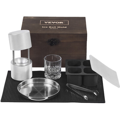 Ice Ball Press Kit Ice Ball Maker Aviation Alloy 2.4'' Clear Sphere Whiskeys