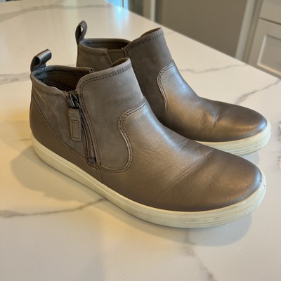 Ecco Gray Silver Breathable Comfort Sneakers | Slip-On Style Sz 38 7.5