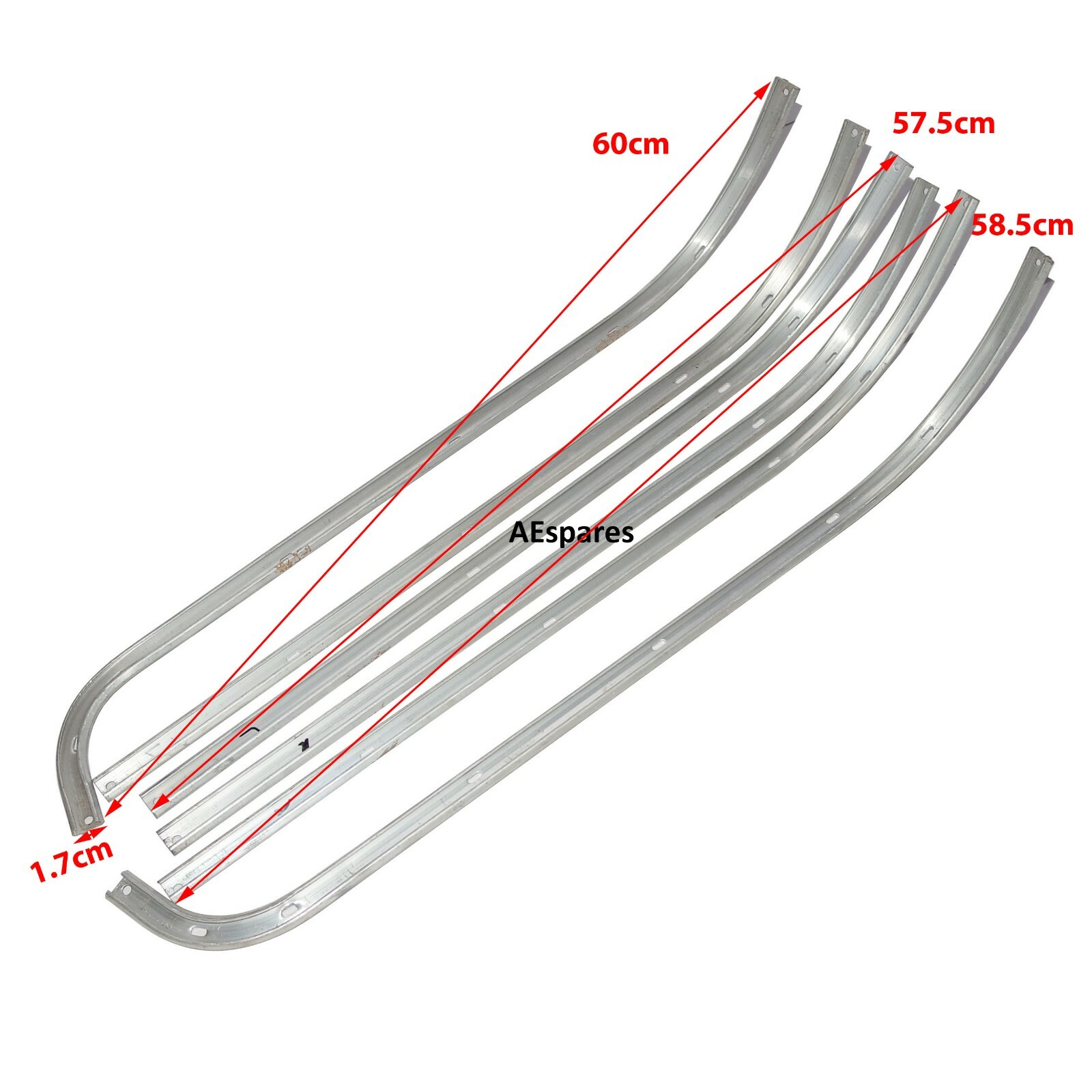 Vespa PX LML 2T PE EFL Floor Runner Kit Channel Strip Set With Fixing Rivets  