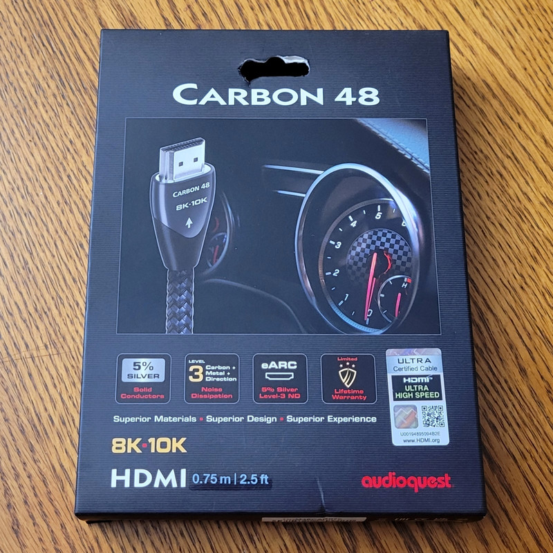 AudioQuest Carbon 48 8K-10K 48Gbps HDMI Cable 0.75 Meter (2.5