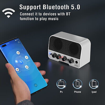 LEKATO Mini Guitar Amplifier 5.0 Bluetooth 5W Rechargeable Electric Amp Set