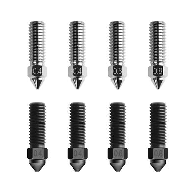 K1 Nozzle Kits 0.4mm 0.6mm 0.8mm 4pcs Hardened Steel Nozzles & 4pcs Copper Al...