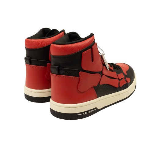 Pre-owned Amiri Black & Red Leather Skeleton High Top Sneakers Size 7/40 $780