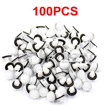 100pcs Hole Car Plastic Rivet Door Trim Retainer Clips 9mm For Honda Mitsubishi