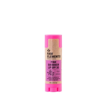 Raw Elements Organic Pink Lip Shimmer Zinc Oxide SPF 30+, 0.