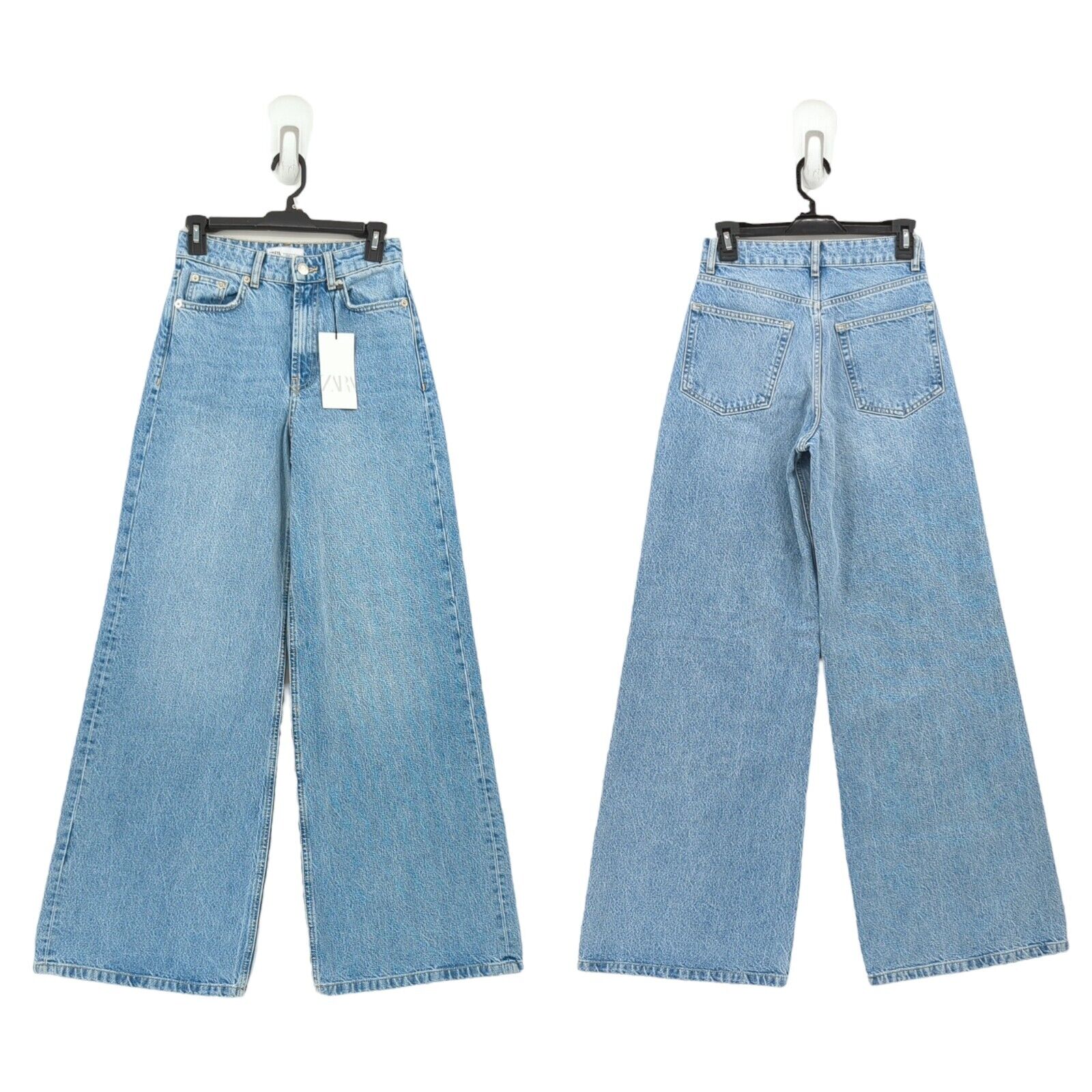 ZARA Womens 2 / 34 Jeans Blue High Waisted Super Wide Leg