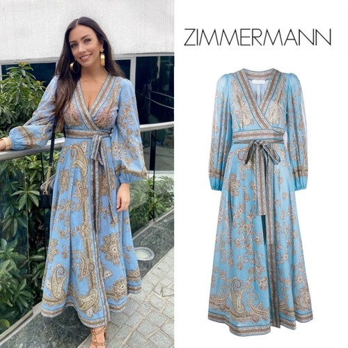 オールインワン・サロペット Zimmermann Maxi Dress With Paisley Print Maxine Plunge Maxi Dress Orange Paisley Online | Zimmermann