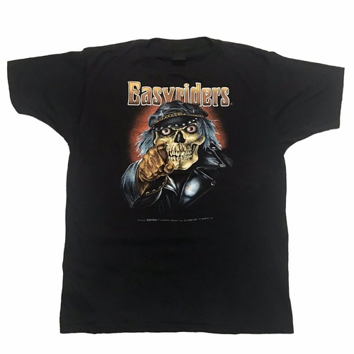 Vintage 3D Emblem T Shirt Easyriders Skull Harley Davidson