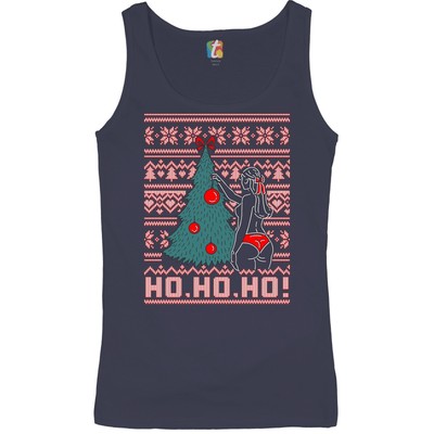 Ho ho ho! Women's Tank Top Ugly Sweater Christmas Tree Naughty or Nice