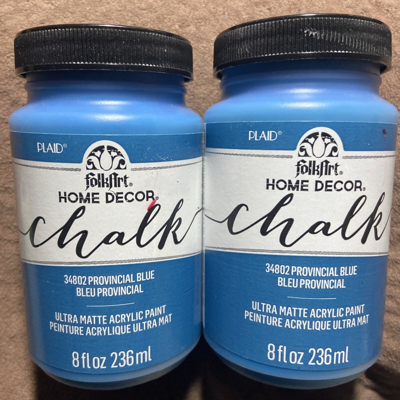 FolkArt Home Decor Chalk Paint 8oz, Lot Of 2 Bottles: