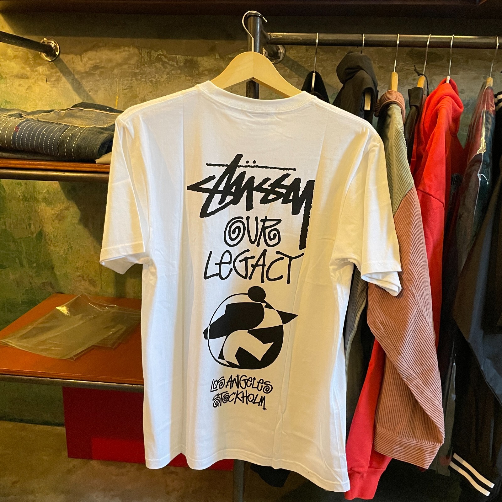 関税込★STUSSY★x Our Legacy Surfman 2 Pigment Dyed T-Shirt Our Legacy Work Shop Surfman Tee Pigment Dyed – Black | Tees