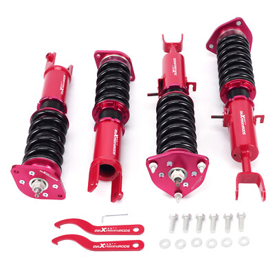 Coilovers Shock Struts Suspension Kit For Nissan 350Z Z33 03-09 Adj. Height Red