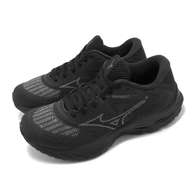 Mizuno Wave Rider 27 SSW Super Wide Black Women Road Running Shoes J1GD2377-52