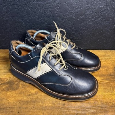 Johnston & Murphy Passport 20-2485 Navy Leather Oxford Mens 9.5M Made in Italy