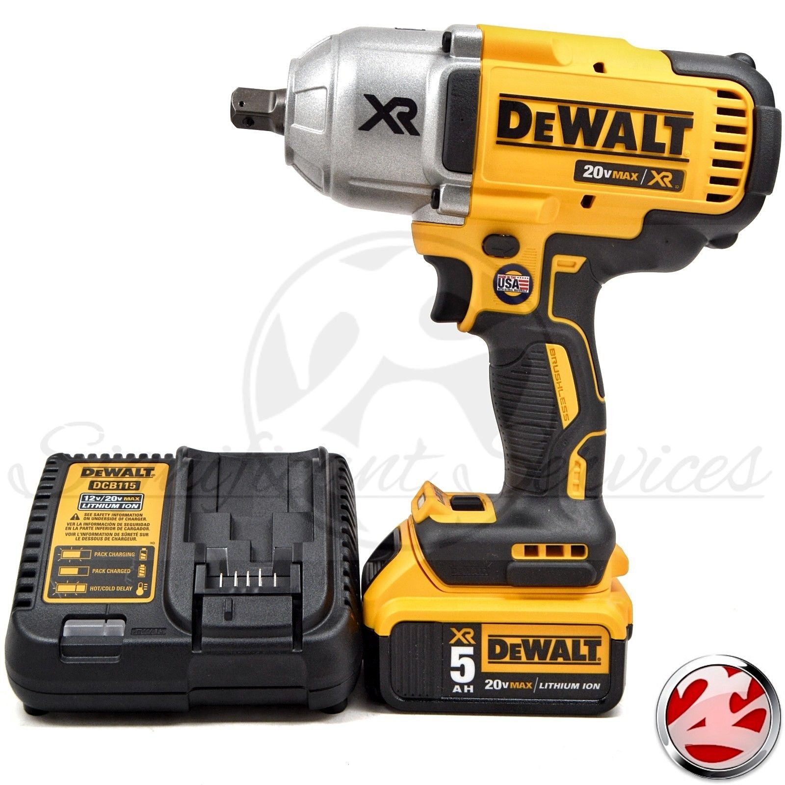 DEWALT DCF899 20V XR 5.0 Ah Brushless 700lbs High Torque 1/2" Detent