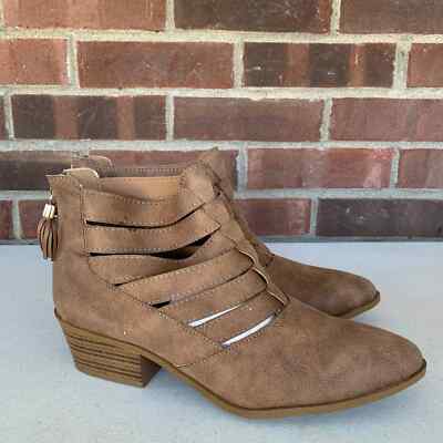 Fergalicious Malaki tan block heel ankle boots Women's Size US 10 M NEW