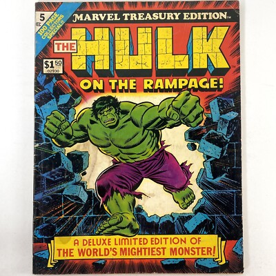 The Hulk On The Rampage #5 1975 Marvel Treasury Edition Over-sized Comic Book