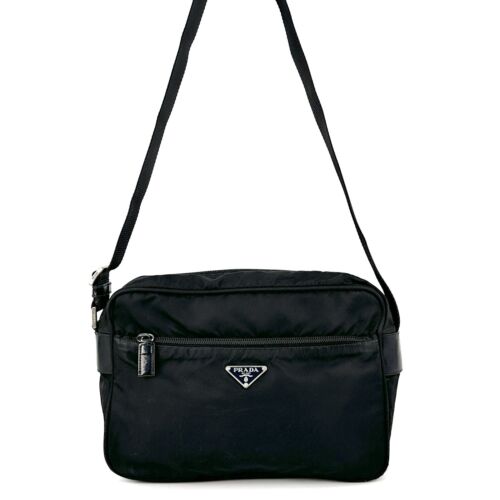 PRADA Tessuto Shoulder Bag Messenger Bag Black Nylon PRADA Tessuto Shoulder Bag Messenger Bag Black Nylon