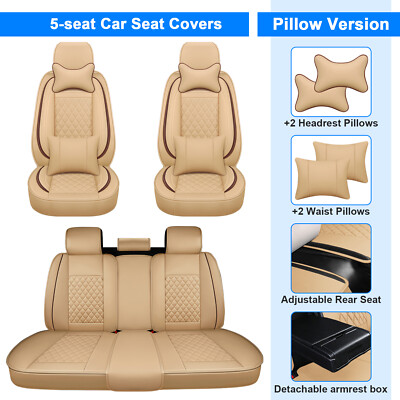 For Jaguar XJ XF F-Pace Car Seat Cover 5 Seats Deluxe Front Rear Seat Protector