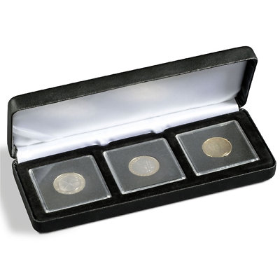Lighthouse Nobile Quadrum 3 Coin Capsule Silk and Velvet Display Case