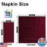 Goldclean Dark Burgundy Napkins Hand Towels Disposable, Linen-Feel Dinner Napkins with Prefolded Built-in Flatware Pocket, Guest Paper Hand Towels For Wedding, Dinner Or Party (16x16in, 50Pack）