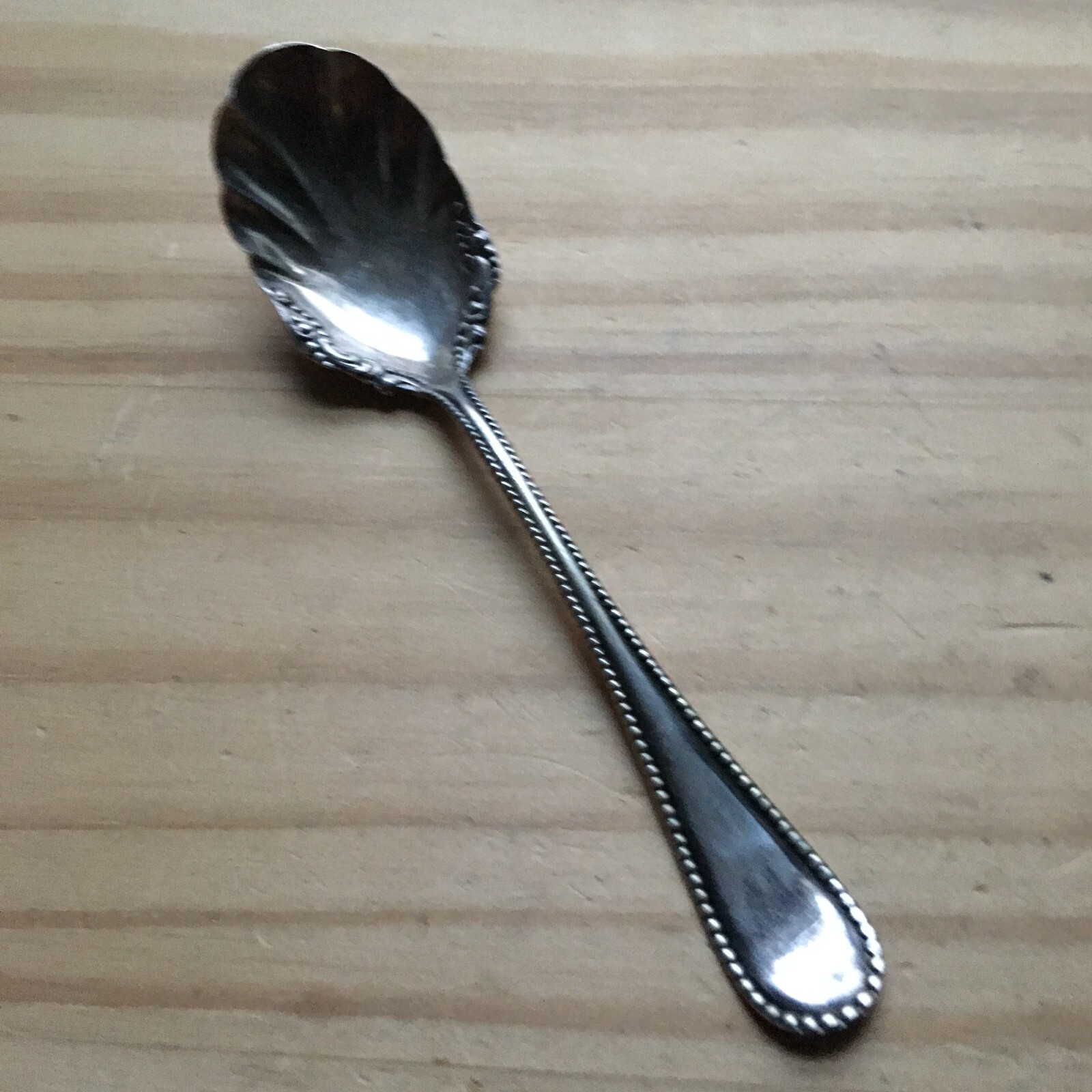 Vintage Antique C.B. Barker MFG Co. Silver Spoon Grapefruit + Shell Theme 6"L