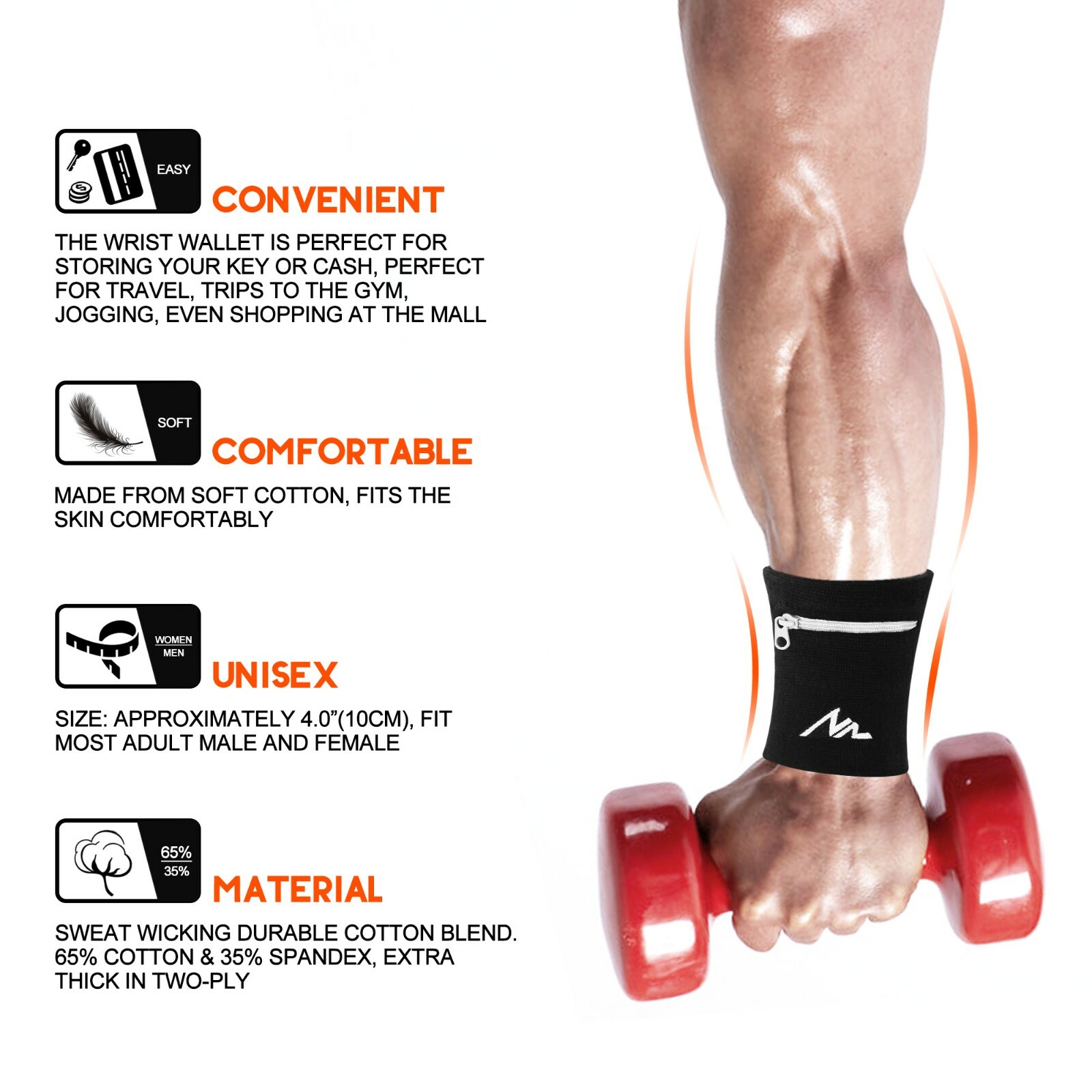 ⭐NEWZILL Wristband/Wrist Wallet (1 PAIR)! Wristband Pocket, Pouch| Unisex⭐