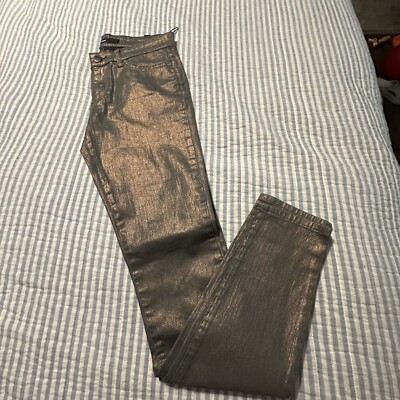 Else Women s Size  27 Metallic Bronze Skinny Pants