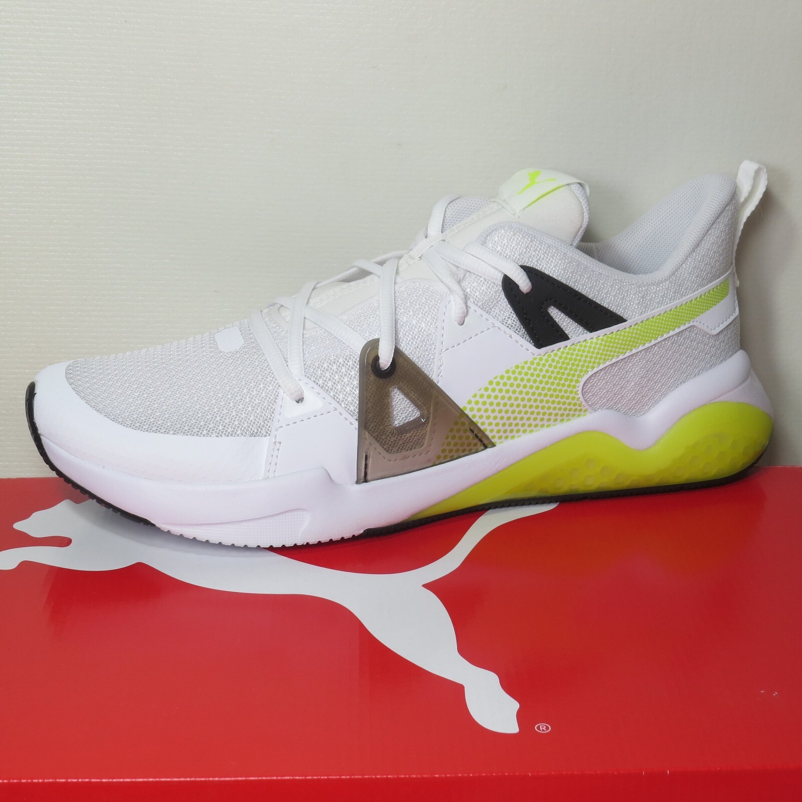 PUMA Cell Fraction Trainer Shoes White Yellow Glow 194361-09