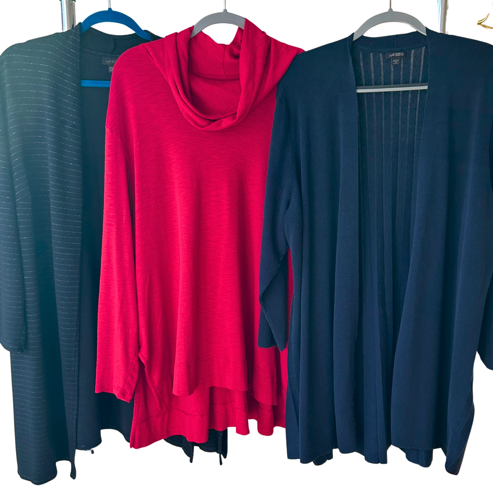 J. Jill 3X Plus Pima Cotton Tunic Wearever Cardigan Sweater Bundle 3pc Lot