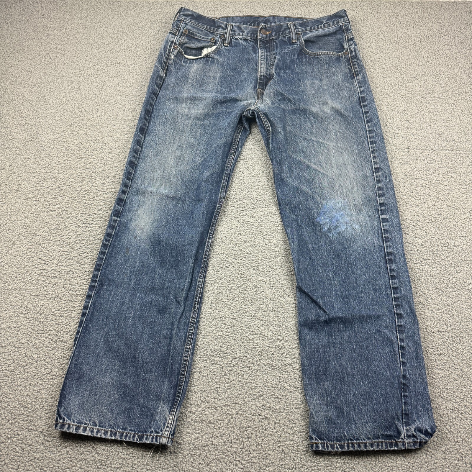 Levis 569 Jeans Mens 36X34 Fit 36X32 Blue Denim Loose Fit