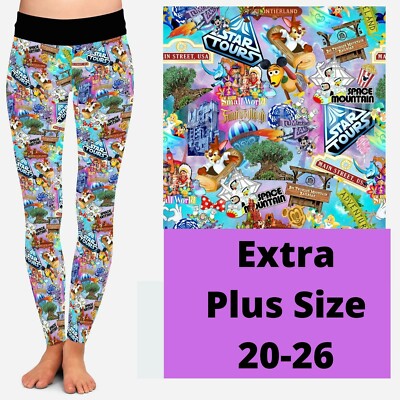 Magic Kingdom Happiest Place on Earth Women's Leggings TC2 Extra Plus Size 20-26
