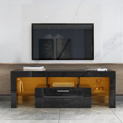 Cabinet Entertainment Center With Led Light Belt