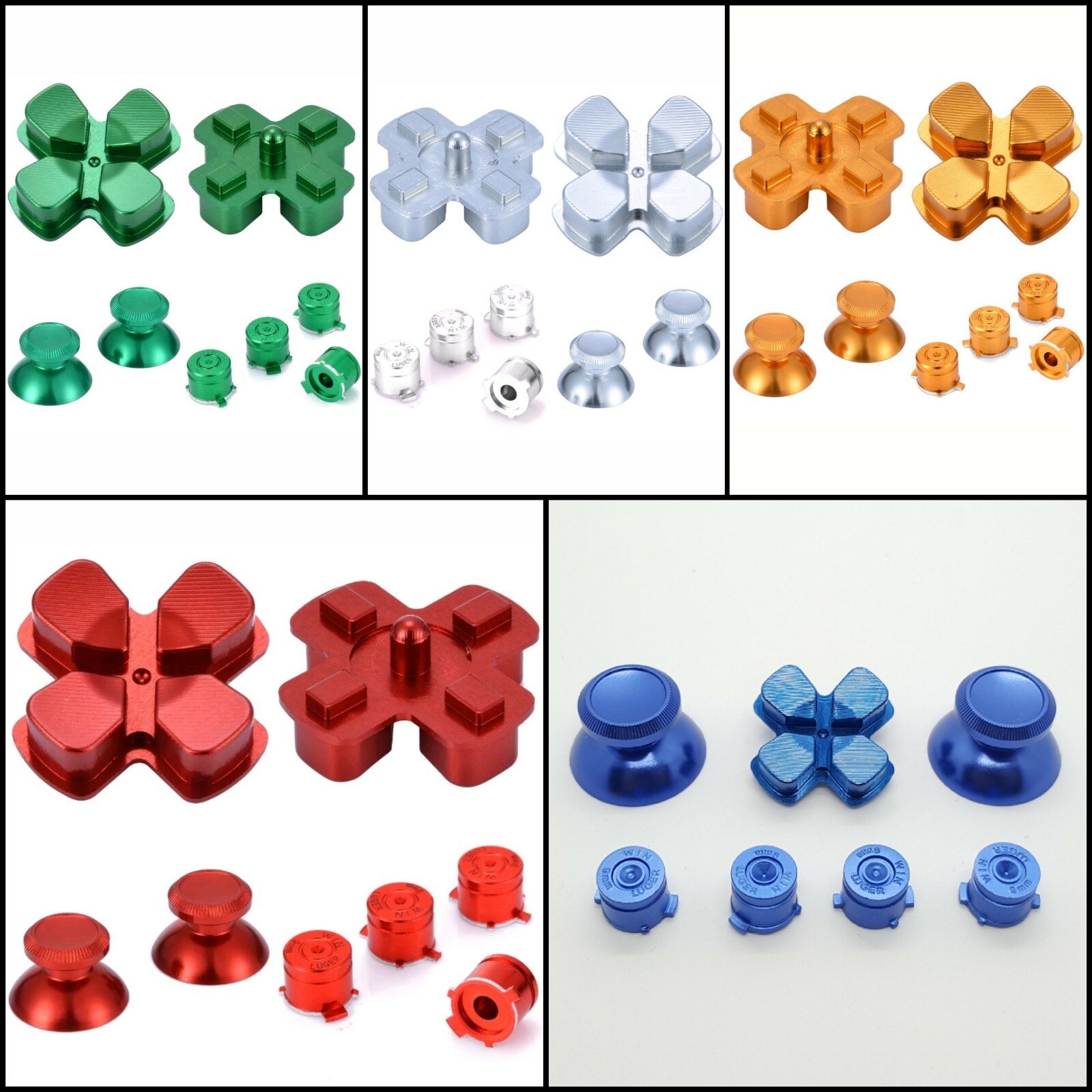 Alu Bullet Buttons für PS4 Controller Thumbsticks Tasten Knöpfe Modding Set 
