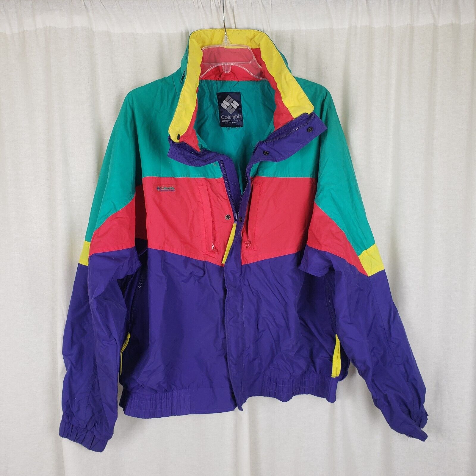 Vintage Columbia Hooded Loud 90s Colorblock Jacket Parka Vintage Columbia Hooded Loud 90s Colorblock Jacket Parka