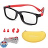 BiBiBear Bluelight Kids Glasses - Unbreakable TR90 Frame, 360° Ultra Flexible, Lightweight and Safe Eyeglasses (Ages 6-10 (Black and Red))