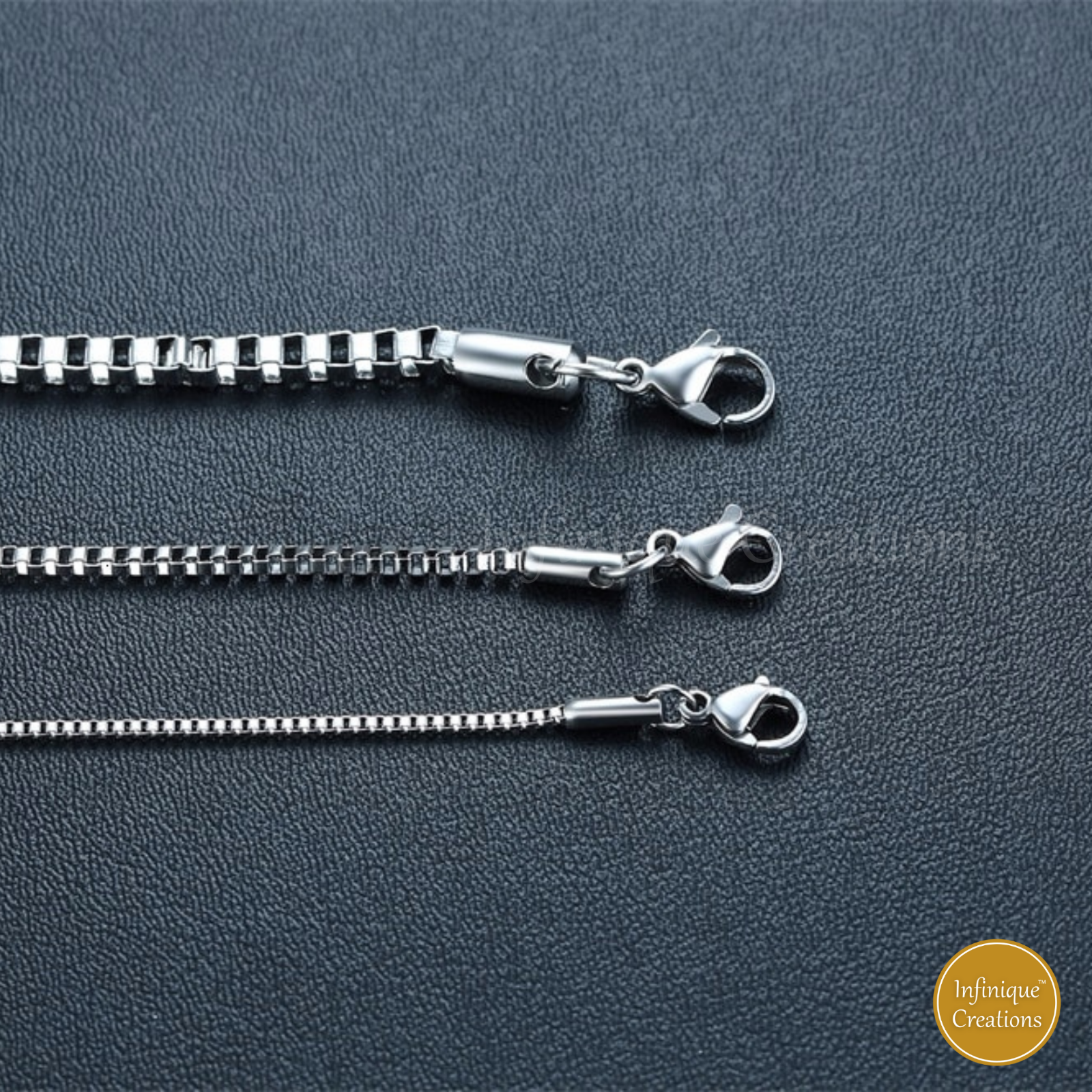 Stainless Steel Silver Box Chain Bracelet and Necklace Men Women 1mm-4mm 7-38"