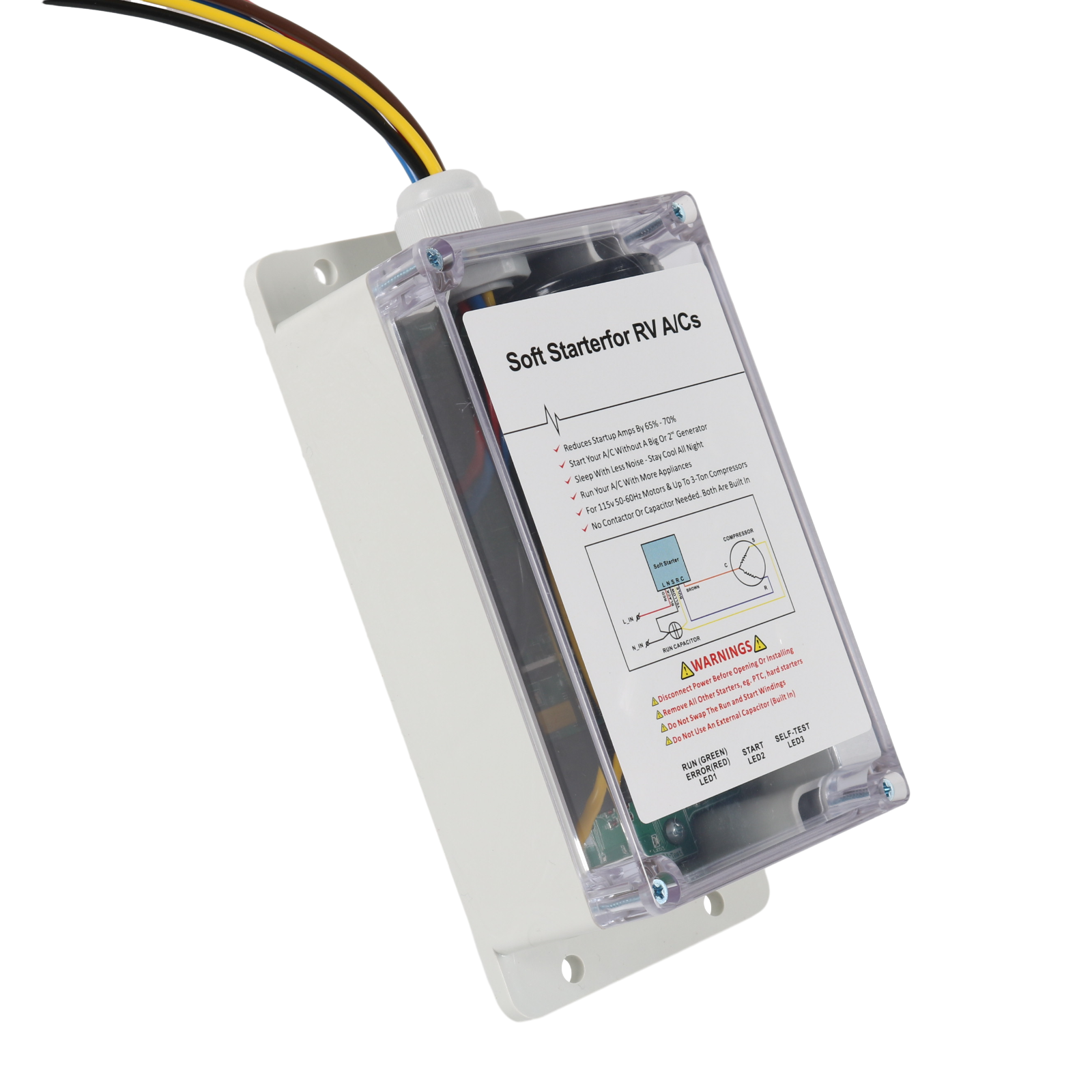 A/C Soft Starter Smart Control Kit Enables Easy Start an A/C & Appliances on RV