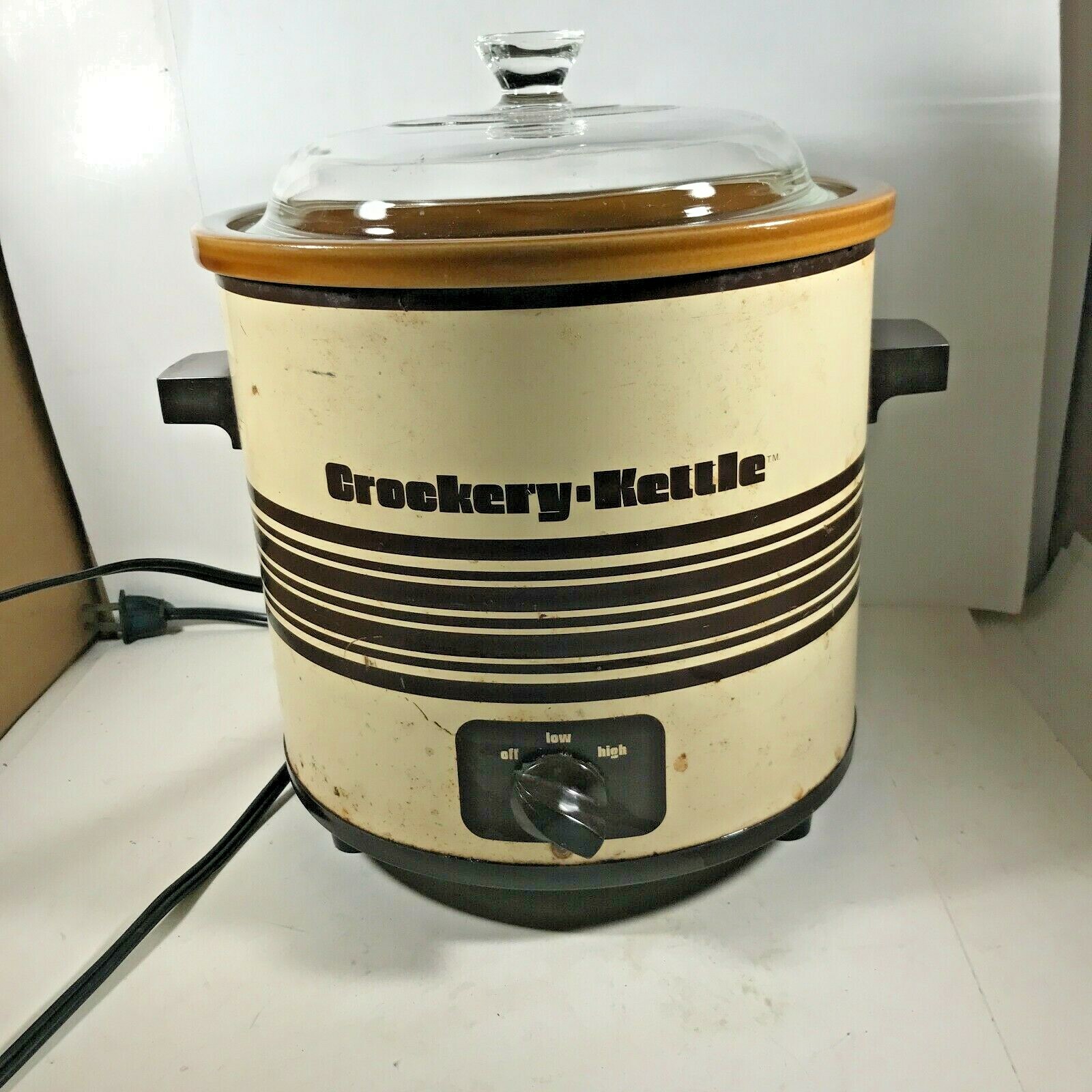 Vintage KMART Crockery Kettle Stoneware Slow Cooker Crock