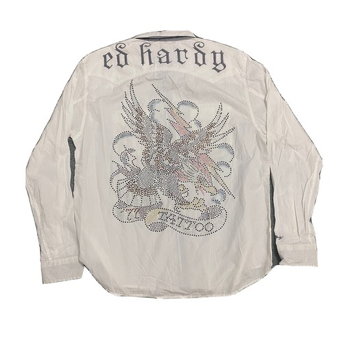 Y2K 古着 ED HARDY ロゴ刺繍 タトゥー柄 スウェットショートパンツ Y2K 古着 ED HARDY ロゴ刺繍 タトゥー柄 スウェットショート
